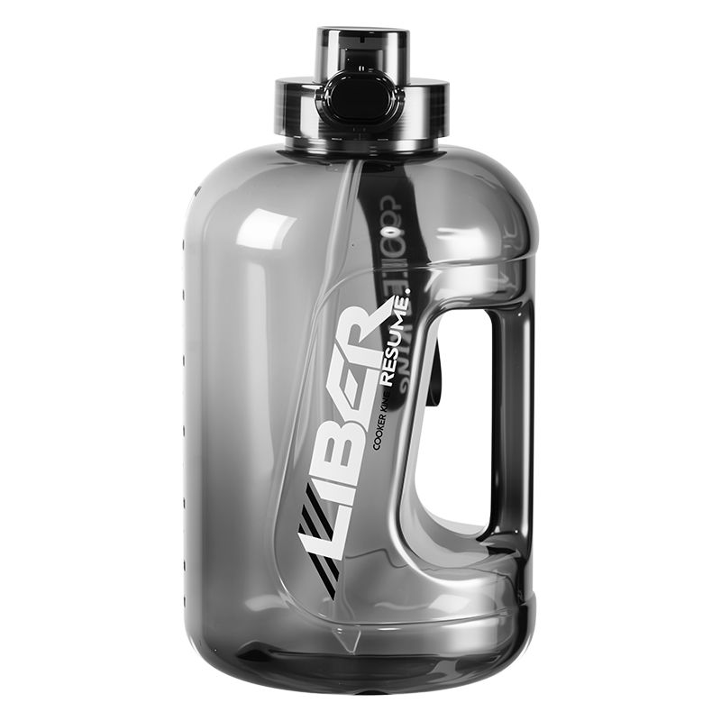 Chuida Huang Ton Ton Large Capacity Plastic Cup Water Bottle Tritan Graduated Straw Sports Fitness Outdoor Water Jug 2.6L