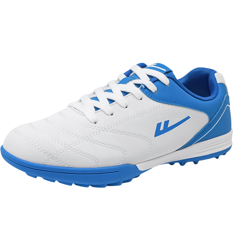 Warrior Soccer Shoes Professional Competition Training Shoes Durable Soft Sole Studded Sports Shoes WXY-N723T White Blue Size 35