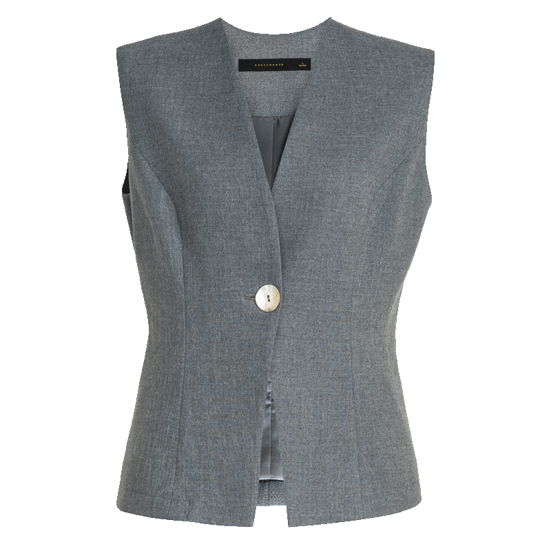 ROEYSHOUSE Women's High-End Minimalist Slim Vest Spring Professional OL Commuter Jacket 10193 Light Gray M