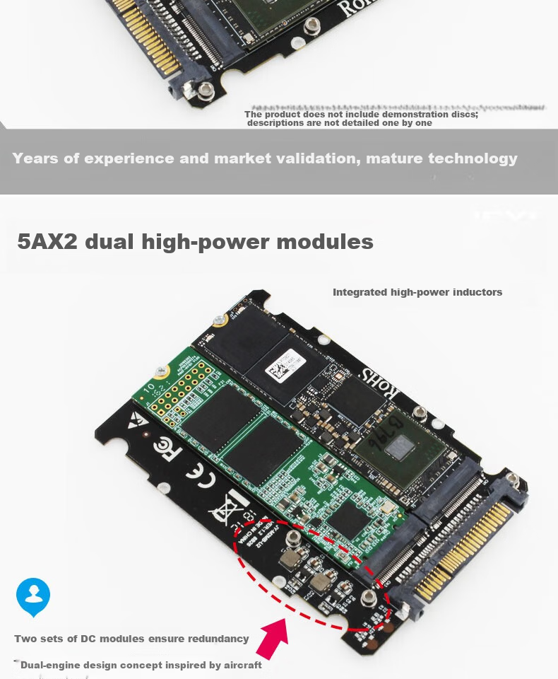 JEYI U.2 Adapter Card SFF-8639 Expansion M.2 NVMe Slot Converter U.2 Hard Drive Interface 4