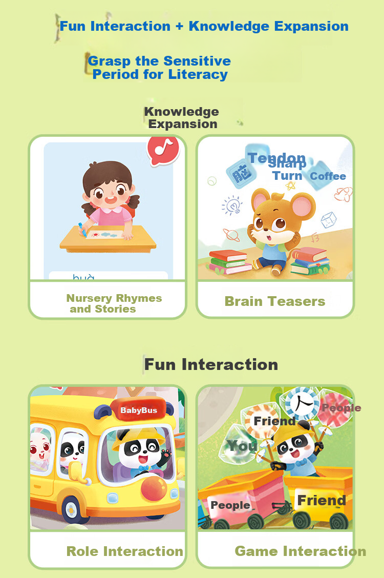 BabyBus 3-4 Years Early Education Machine Kindergarten Literacy Reading Pen Educational Toy Gift for Boys and Girls Birthday New Year 8