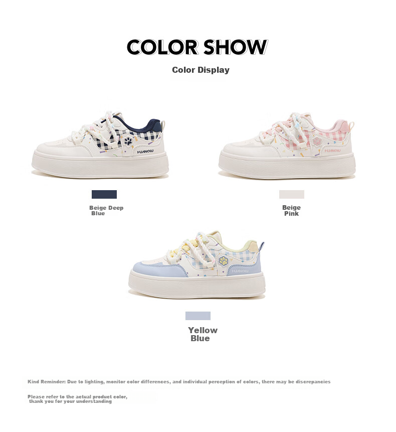 Global New Women's Shoes Artistic Casual Versatile White Sneakers College Style Daily Sneakers XHQ-G1007 Beige Deep Blue Size 39 4