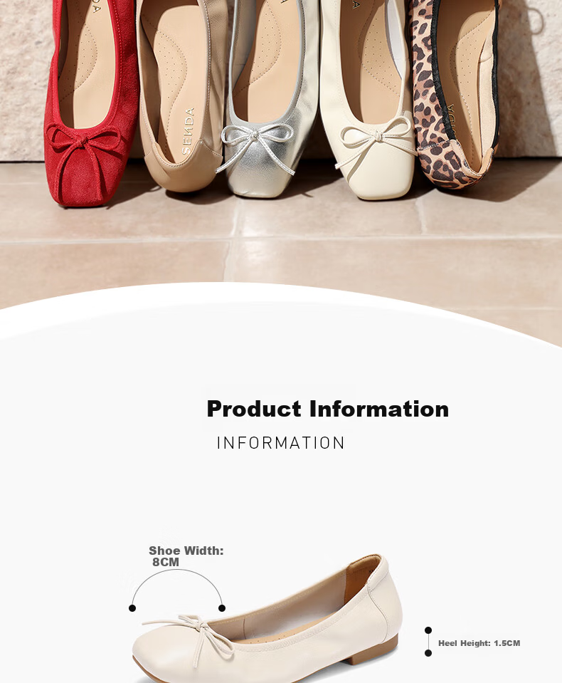 SENDA Grandma Shoes Women Autumn Mall Same Style Flat Shallow Single Shoes Off-White 37 4