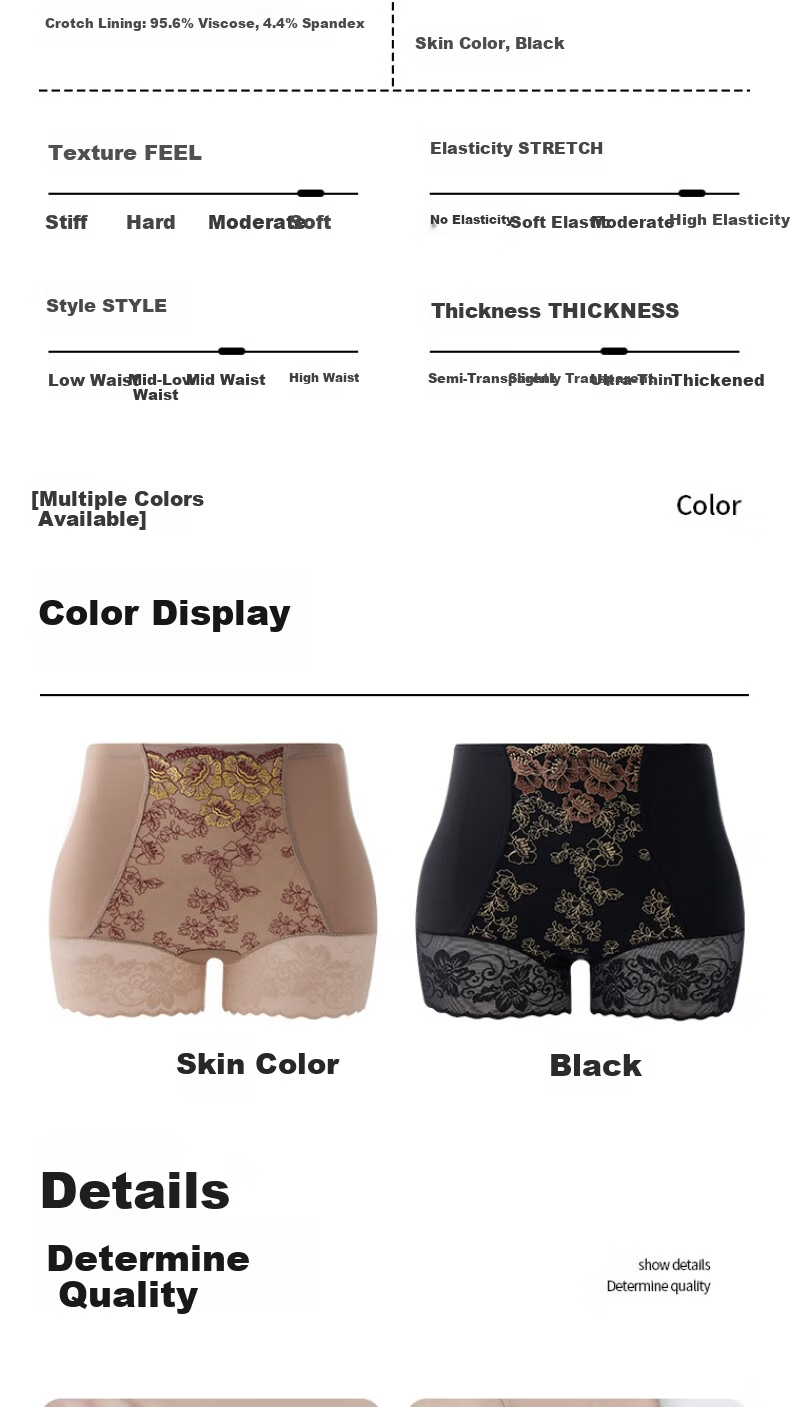 GRACEWELL High Waist Butt Lifting Tummy Control Shapewear Seamless Women's Underwear Anti-Pinch Safety Shorts 12
