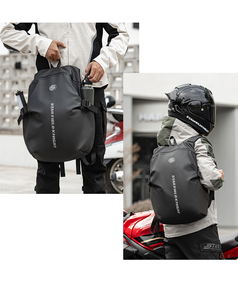 STAR FIELD KNIGHT Motorcycle Riding Helmet Bag Backpack Multifunctional Large Capacity Water-Resistant Travel Full-Face Helmet Shoulder Bag Knight Gear 20