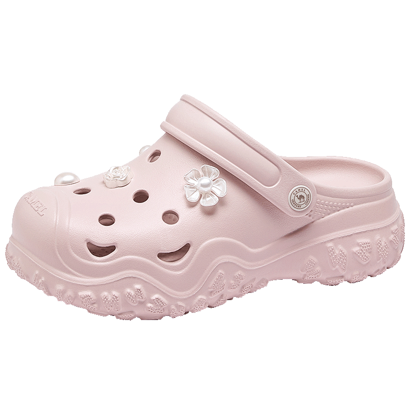 CAMEL Women's Dopamine Thick Sole Hole Sandals Unisex Beach Shoes L26M162006 Pink Size 37