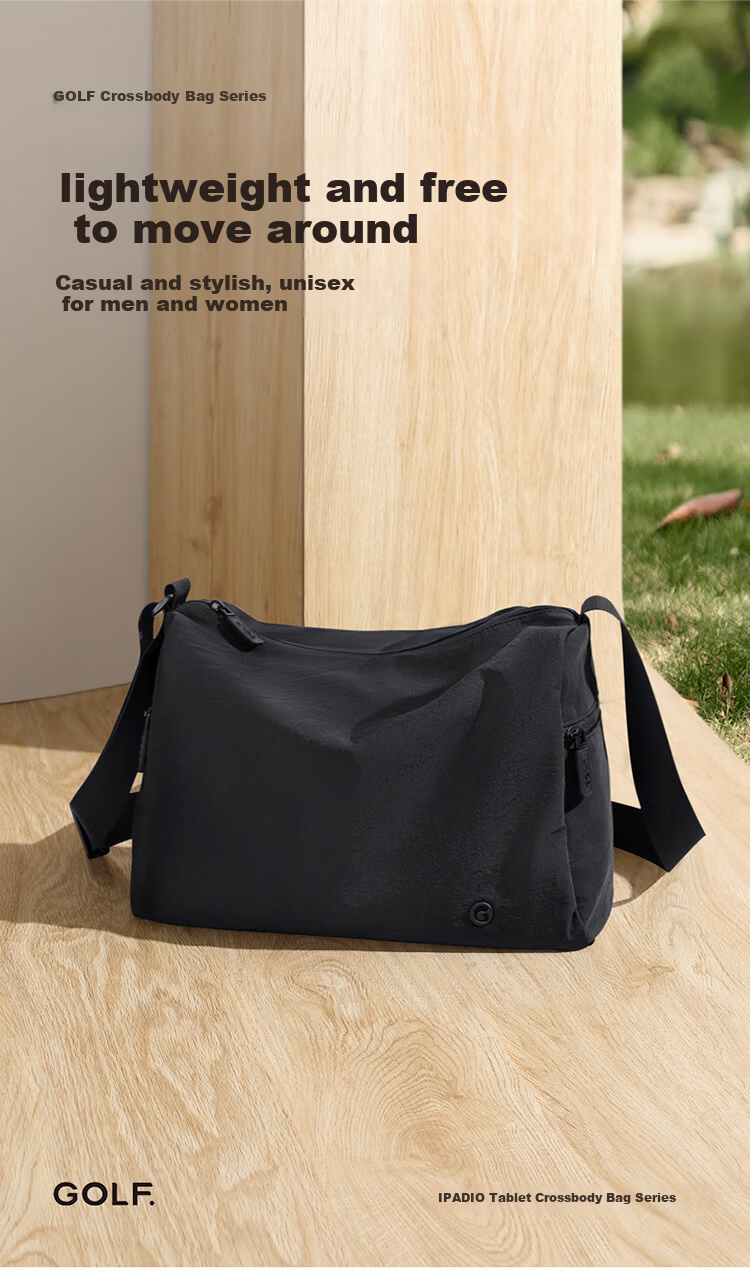GOLF Men's Casual Single Shoulder Bag Lightweight Water-Resistant Crossbody Bag for Men and Women, Phone and iPad Holder, Cycling and Fitness Bag 1