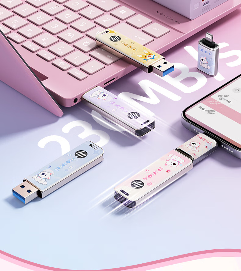 HP 32GB Cute Pet USB Flash Drive with Highland Terrier Type-C Adapter, Adorable Highland Terrier USB Drive, Up to 230MB/s, Suitable for Study, Office, Bidding, Mobile, PC, and Car Use 15