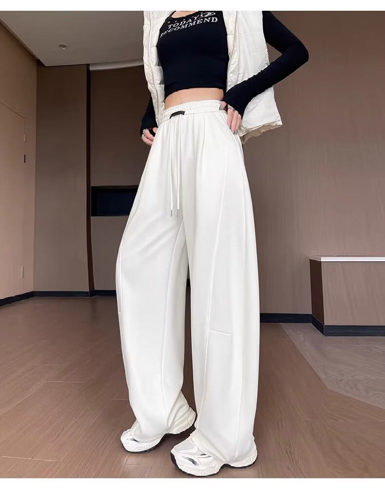Xiangyi Lover 26th Anniversary New Curved Blade Wide-Leg Pants Slim Fit High-Waist Casual Spring Women's Sweatpants for Petite 13