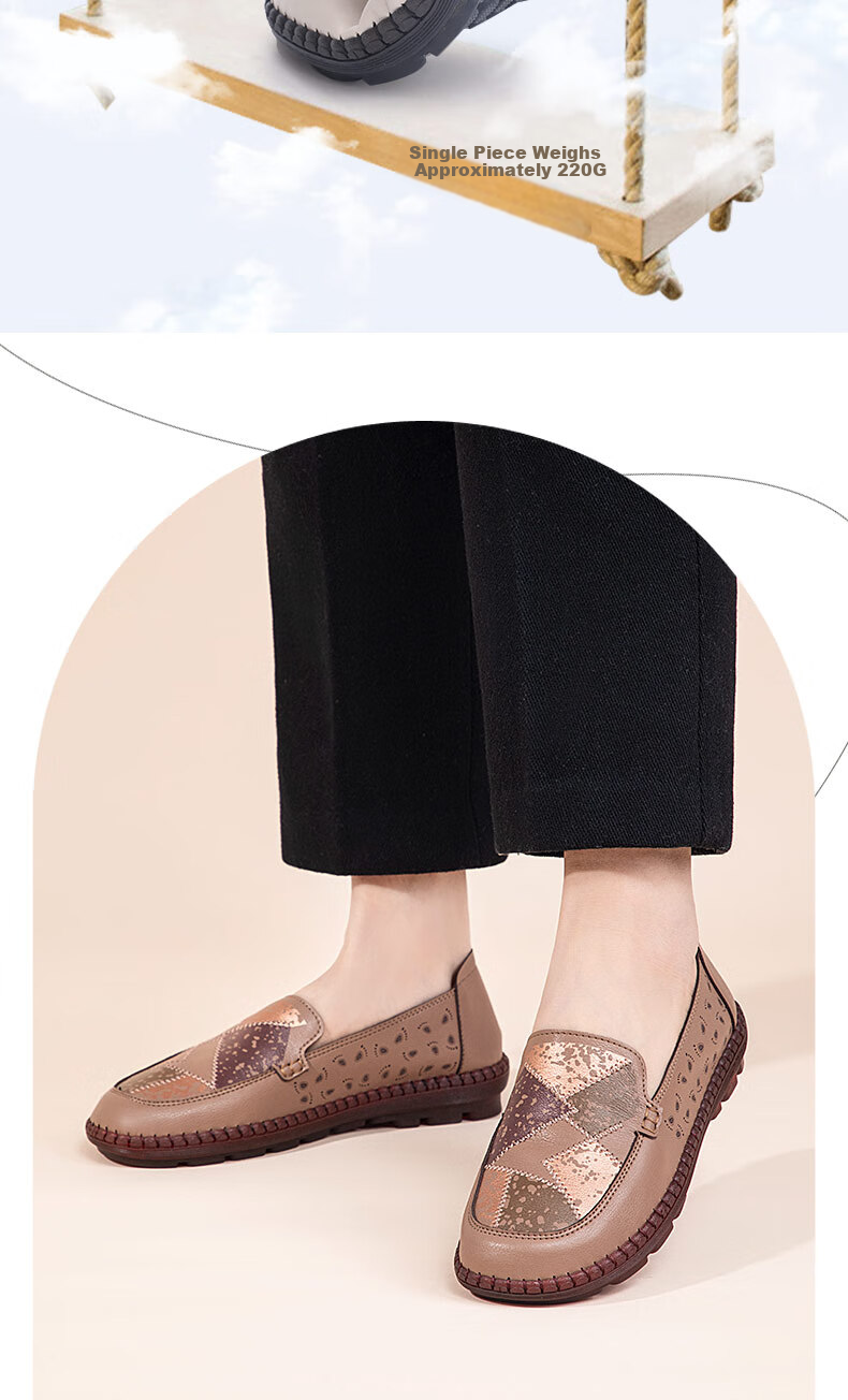 TAIHEYUAN Spring Summer Women's Slip-On Breathable Non-Slip Soft Sole Comfortable Loafers for Middle-Aged and Elderly Moms 6