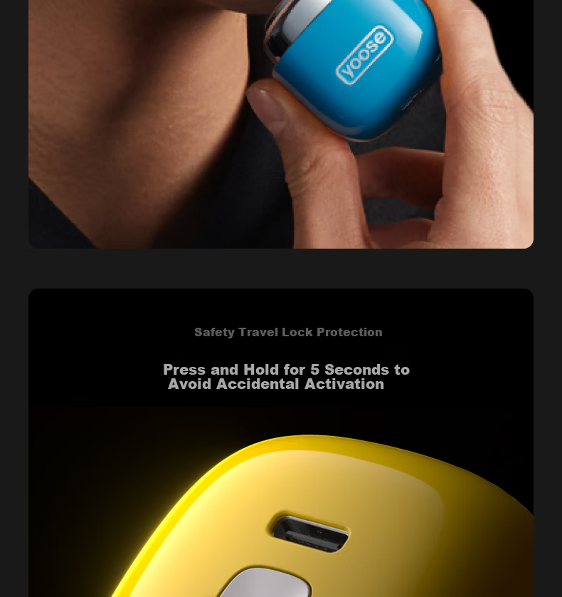 Yoose 2-in-1 Electric Nose Hair Trimmer and Shaver for Men Birthday New Year Gift for Boyfriend Husband Pokémon Collaboration Gift Box D1-T (Gengar) 20