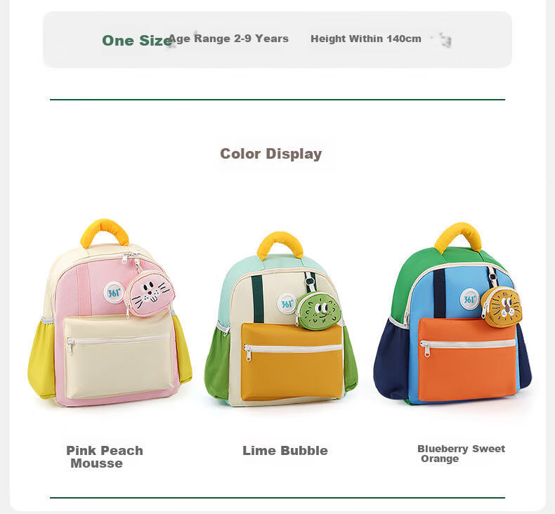 361° Kindergarten Backpack Lightweight Outdoor Kids Small Schoolbag Spring Autumn Double Shoulder Bag for Boys and Girls Elementary School Tutoring Bag 16