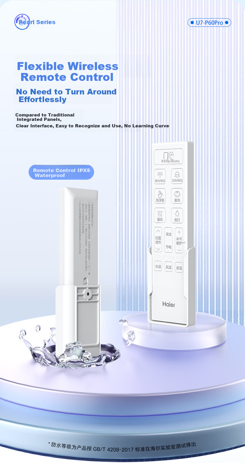 Haier Intelligent Toilet Seat, All-In Premium Series, Powerful Drying, Dual UV Sterilization, Automatic Deodorizing, Remote Control, V6-R80 5