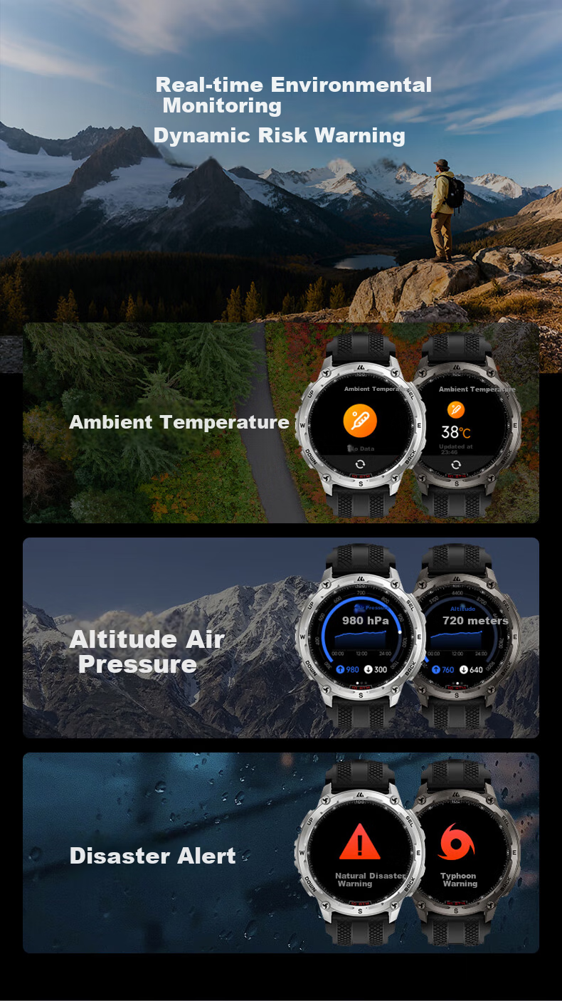 Liedong Explorer AD10 Outdoor Sports Watch GPS Off-road Cycling Mountaineering Swimming Diving Heart Rate Monitoring Ultra-long Battery Life 6