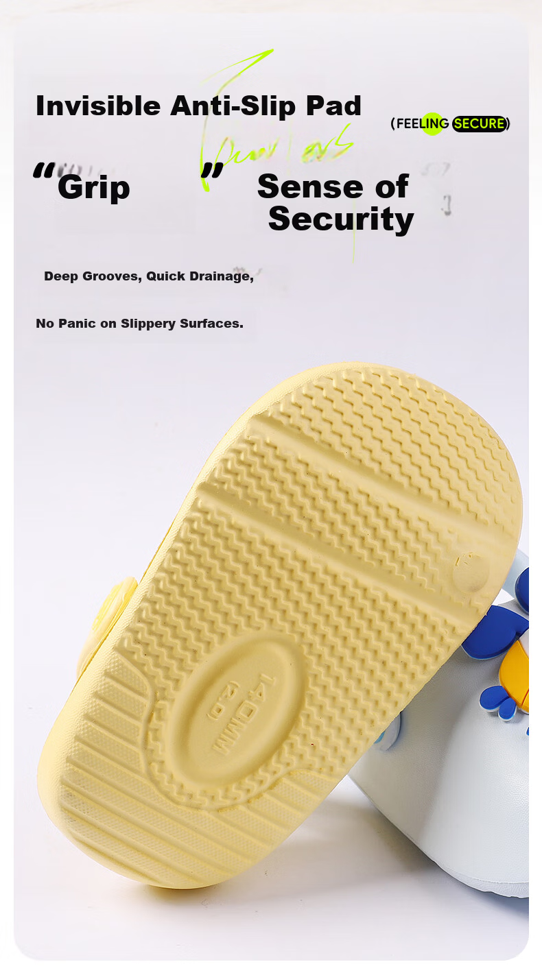BOBDOG Children's Slippers Boys and Girls Baby Soft Sole Indoor and Outdoor Summer Sandals Yellow Size 150 9