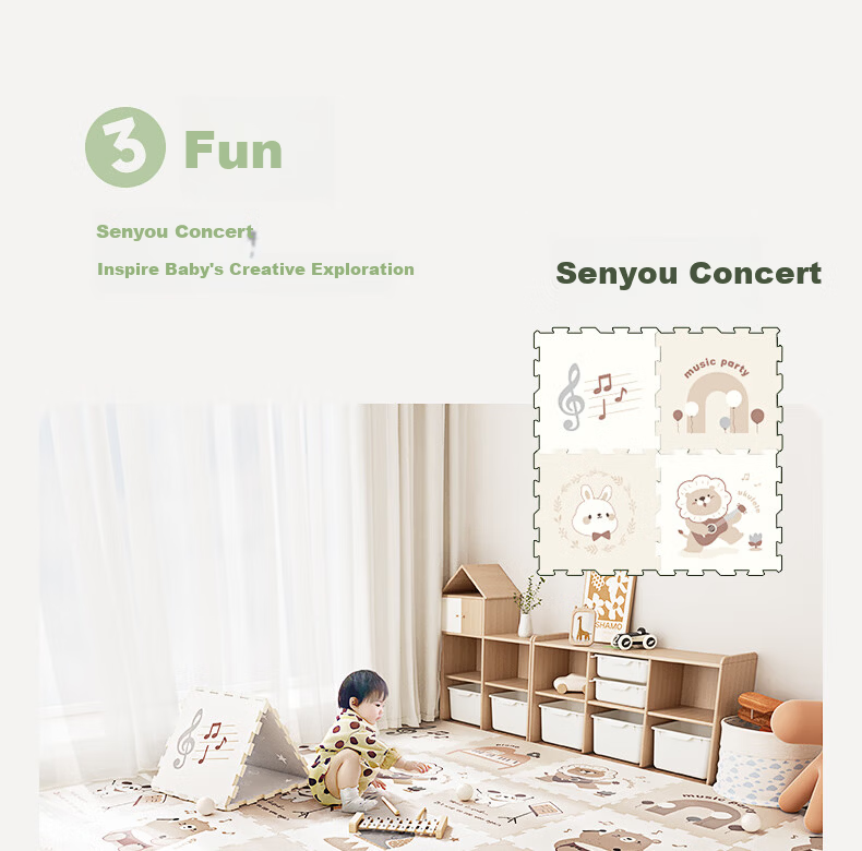 BG-BABYGO Baby Patchwork Crawling Mat Children's Floor Mat XPE Thickened Non-Toxic Odorless Infant Green Core 12