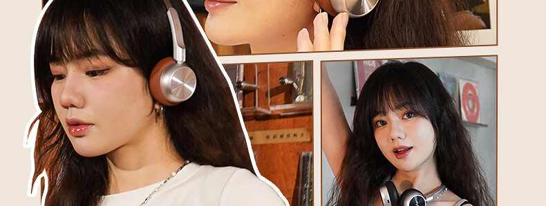 IKF R1 Retro Over-Ear Wireless Bluetooth Headphones Fashion Digital High-Quality Metal Millennium Y2K Influencer Celebrity Melad Small Head Space Black 17