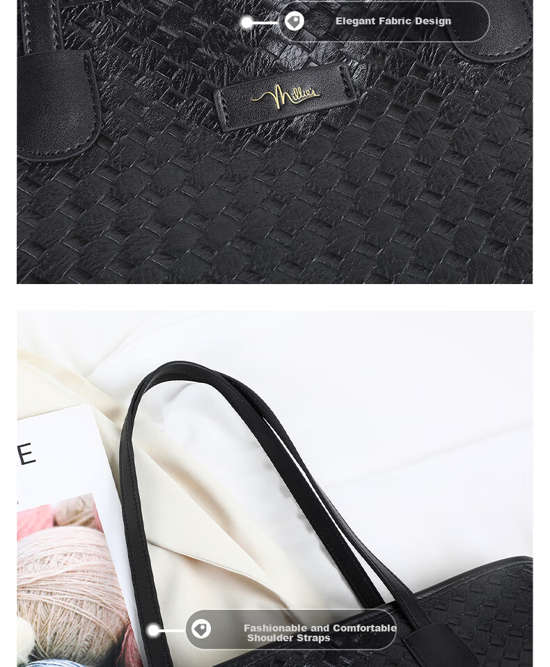 Millies Women's Large Capacity Leather Tote Bag Luxury Handbag Shoulder Bag Birthday Women's Day Gift 5
