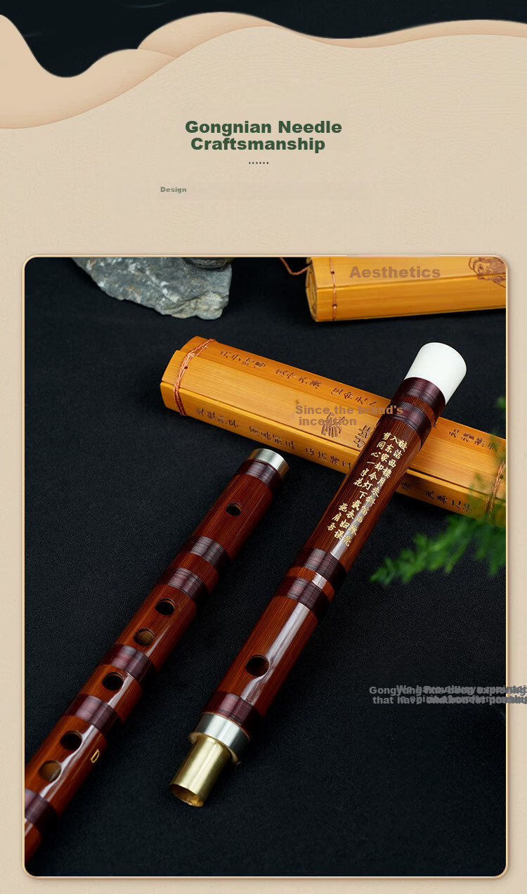 Dong Xuehua 8883 Full Section Bamboo Flute Professional Performance Grade Exam Flute Student Ling Musical Instrument CDEFG/E Key 6
