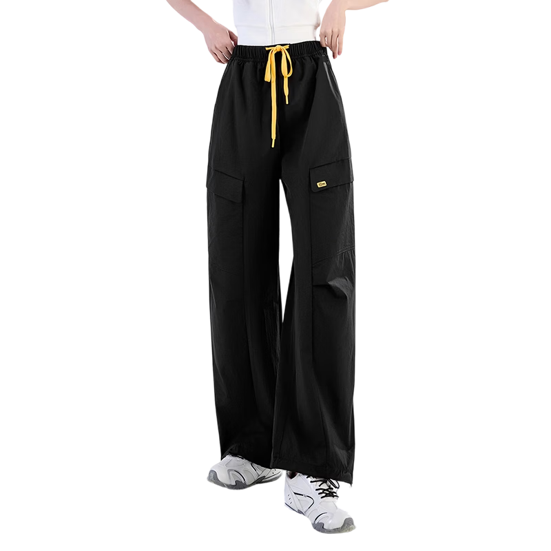 Women's Free Style Cargo Pants Summer Thin 2026 New High Waist Slimming Curved Knife Casual Hiking Loose Wide Leg Paratrooper Pants