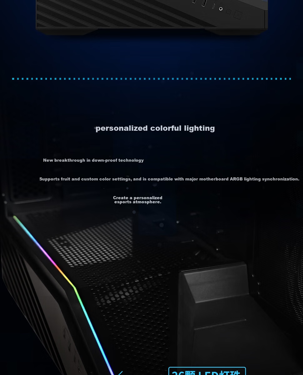 LIANLI Lianli Fengyi V100 MINI PC Case Pre-installed 4 Fans Seaview Case Black / Supports M-ATX Motherboard / 360mm Water Cooling / Pre-installed GPU Bracket 10