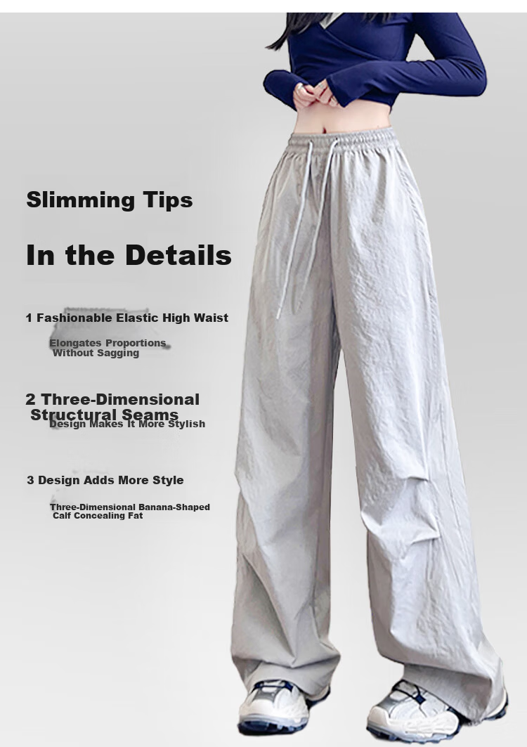 BOPRUIEY Women's Quick-Dry Work Pants 2025 New Autumn Curved Blade Pants American Casual Sports Loose Wide-Leg Pants 6