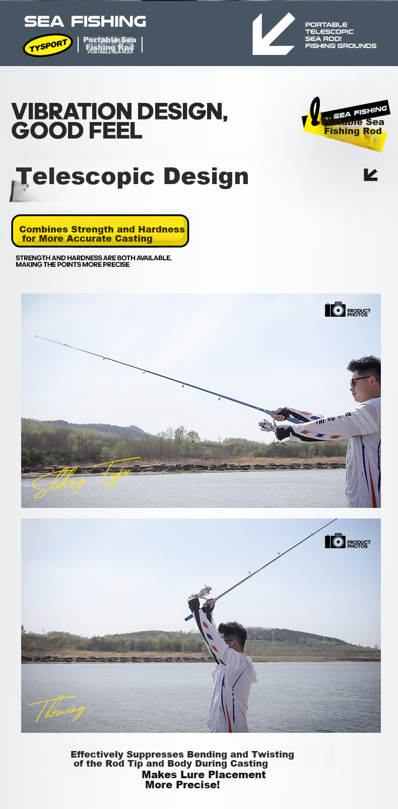 Taiyu 1.8m Sea Fishing Rod Set Long Casting Rod Spinning Reel Super Hard Smooth Fishing Pole 6