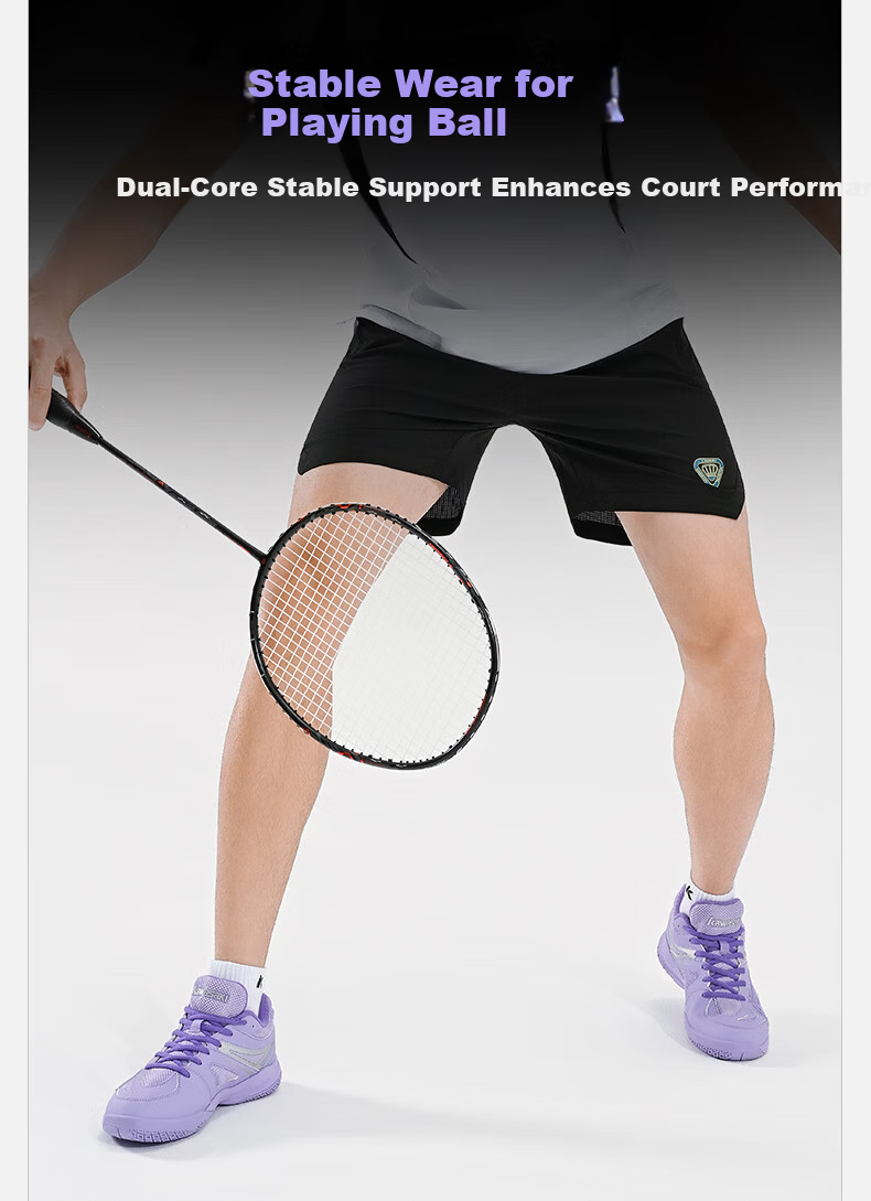 KAWASAKI Unisex Professional Carbon Plate Badminton Shoes Non-Slip Shock Absorption Indoor All-Purpose Training and Competition Sneakers 7