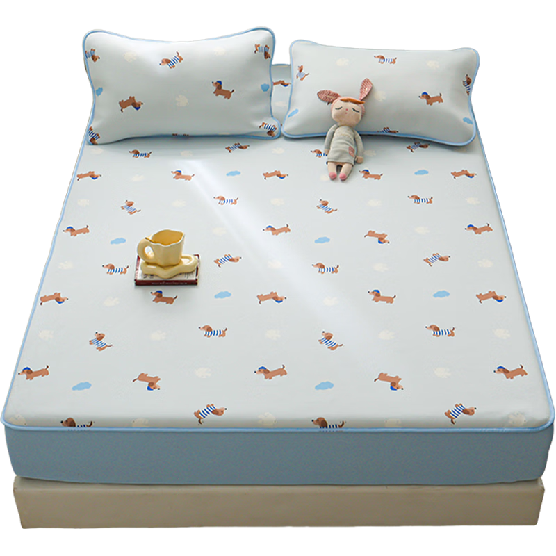 Dohia Class A Ice Silk Cooling Mat Washable Bed Sheet Ice Silk Mat Two-Piece Set 195*120cm