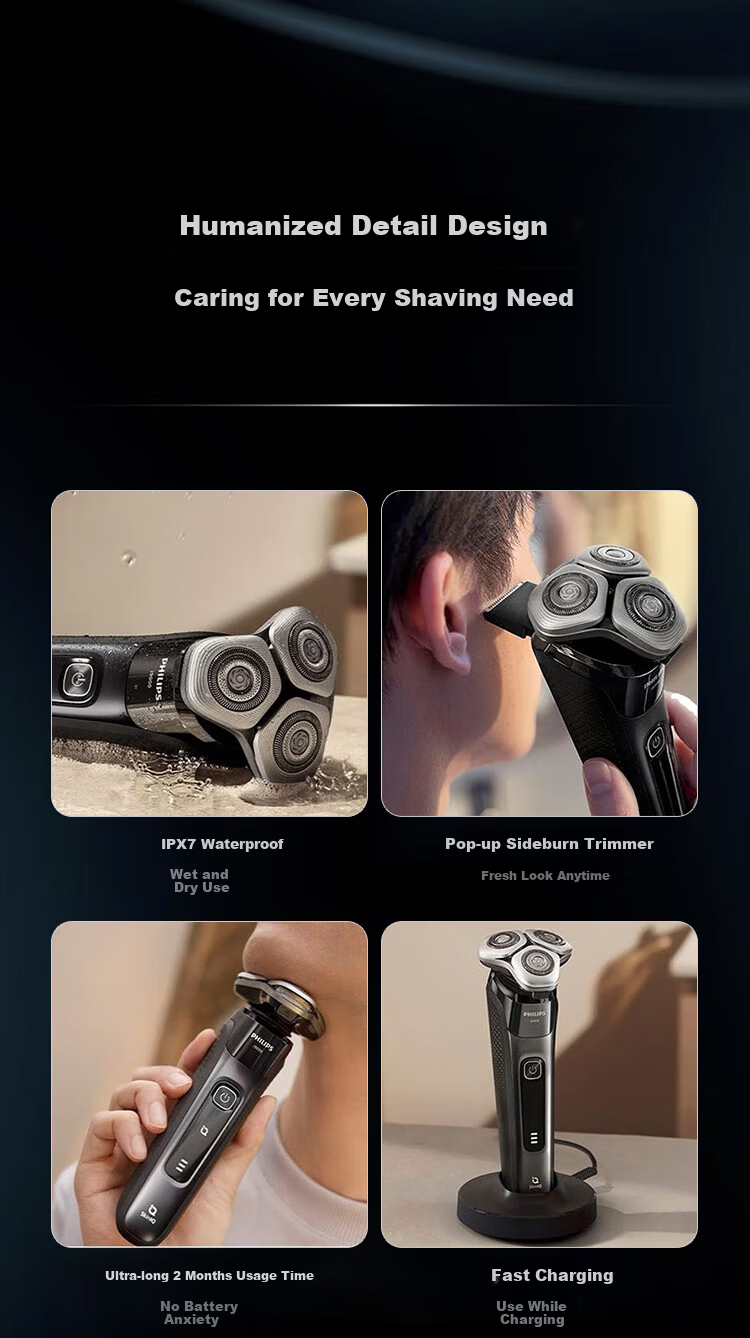 PHILIPS Electric Shaver New Generation Rotary Series 9 Lite - New Flagship Entry 0.00 Nanometer Precision Razor New Year Gift for Father X9000/10 12
