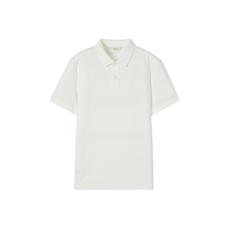 GANT Intelligent Polo 100% Cotton Summer Men's Skin-friendly Antibacterial Short Sleeve T-shirt Classic White L