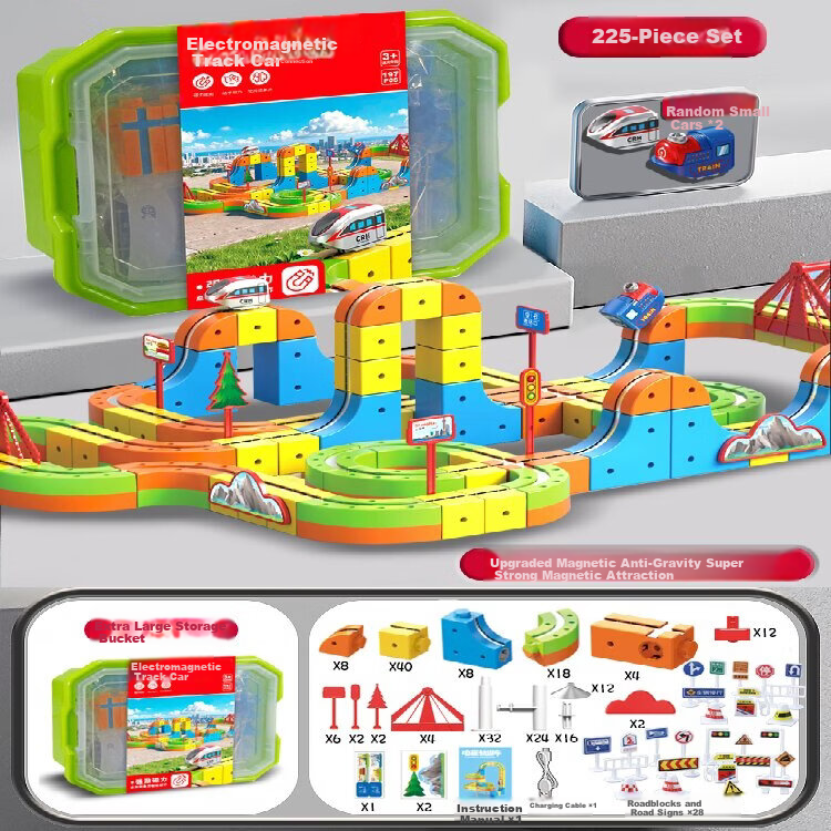 Gaozhile Magnetic Transforming Track Car Children's Toy Train Gravity Defying Gift for Boys and Girls Ages 1-6 Birthday New Year