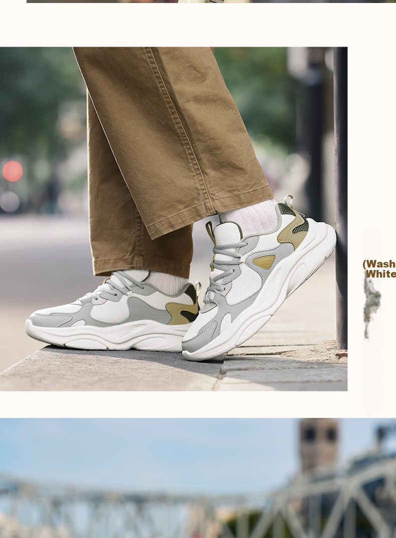 361° Men's Winter New Thick-Soled Shock-Absorbing Commuter Retro Casual Dad Sneakers 672616762-1 10