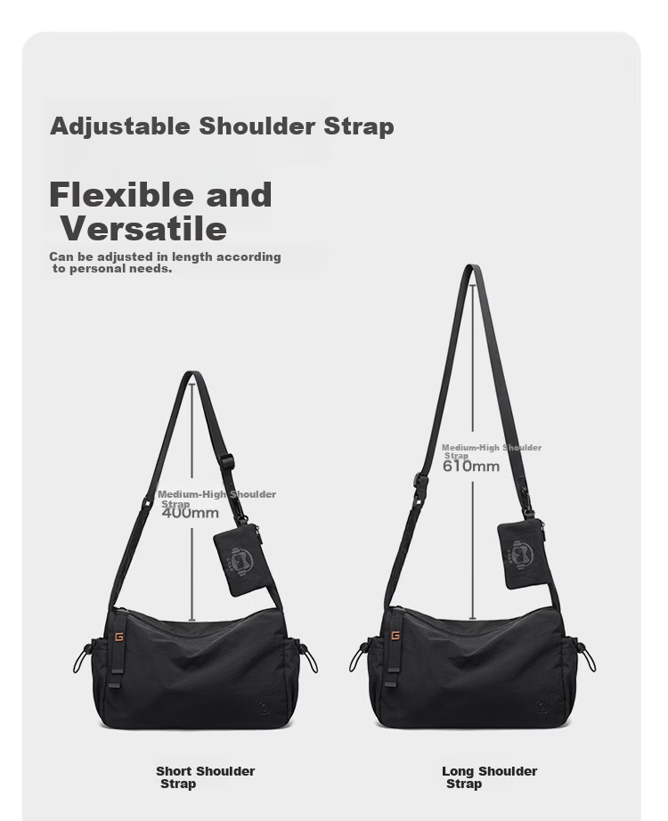GOLF Men's Casual Shoulder Bag Crossbody Bag Unisex Waterproof Lightweight Cycling Sports Bag for Phone and iPad 17