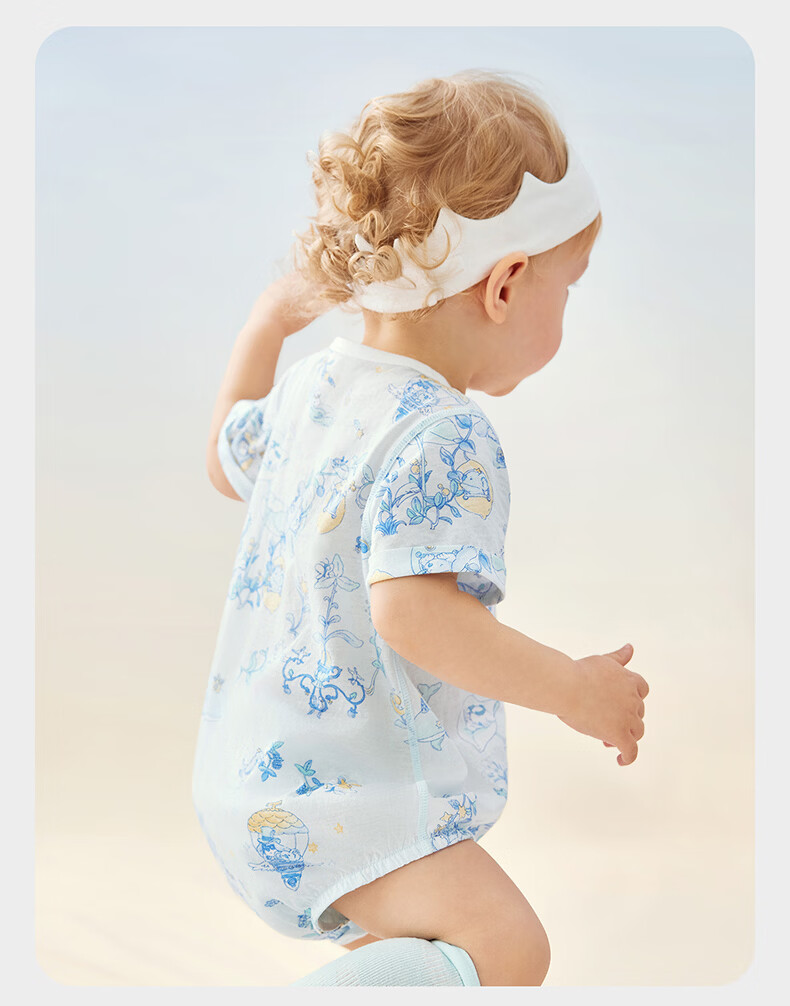 Babycare Pure Cotton Short Sleeve Pullover Triangle Romper Baby Jumpsuit Boys Girls Clothing Doka Manor 73cm 13