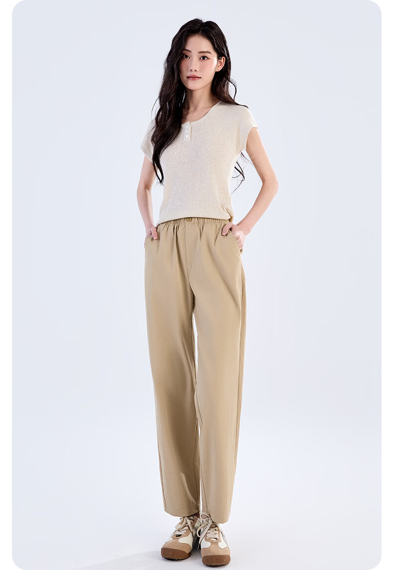 LangSha Straight-Leg Harem Pants for Women, Summer 2026 Thin High-Waist Slimming Nine-Point Straight-Leg Carrot Cigarette Trousers 15
