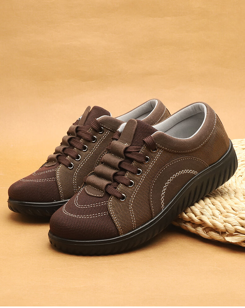 Lifeng Old Beijing Cloth Shoes Women Spring Mom Shoes Lightweight Breathable Casual Comfortable Sports Shoes Red Lace-up Flats Size 37 12