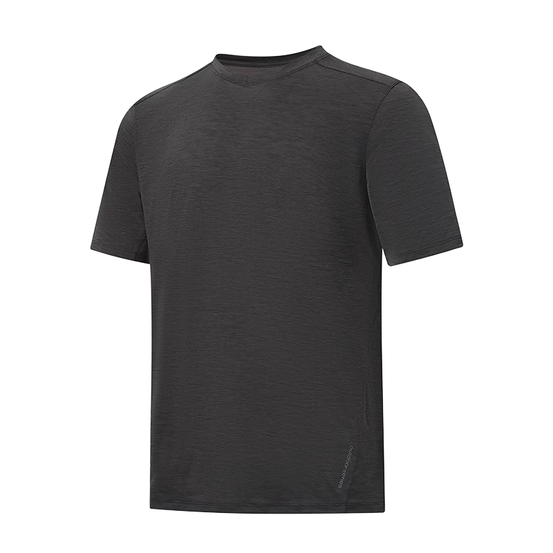 JD Jingzao Outdoor Quick-Dry T-Shirt Short Sleeve Men 2026 Summer New PowerDry Hiking Mountaineering Sports Cationic Black L