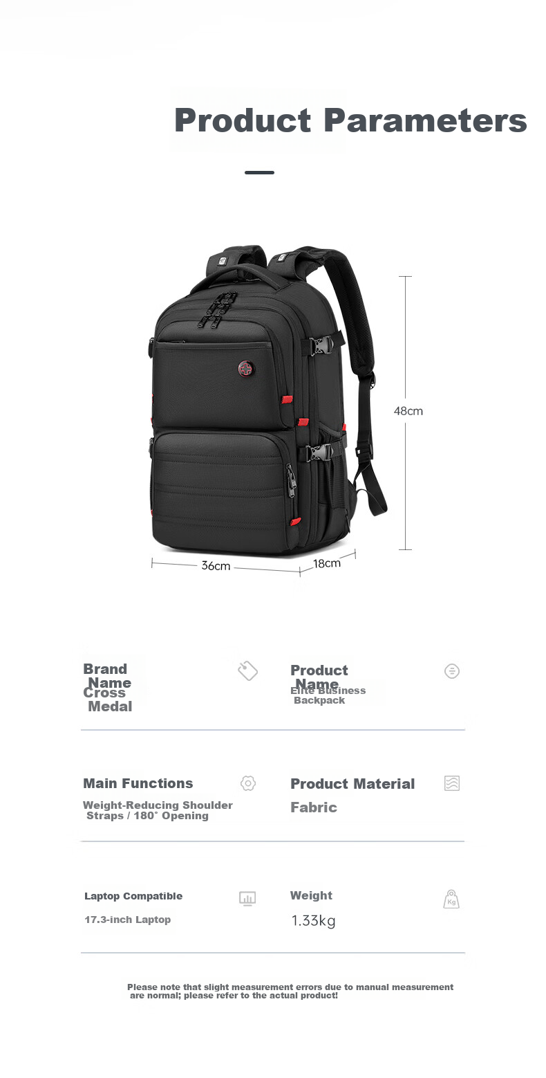 CROSSGEAR Weight Reduction Master Business Backpack for Men Large Capacity 17.3-inch Commuter Laptop Bag for Business Travel 3