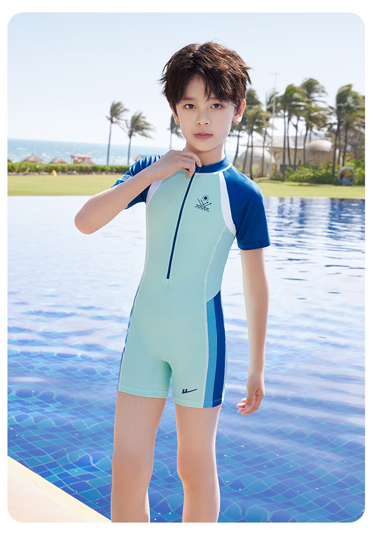 Warrior New Kids Boys Professional Training One-Piece Swimsuit Large Children 36242H2K Blue Size 145 13