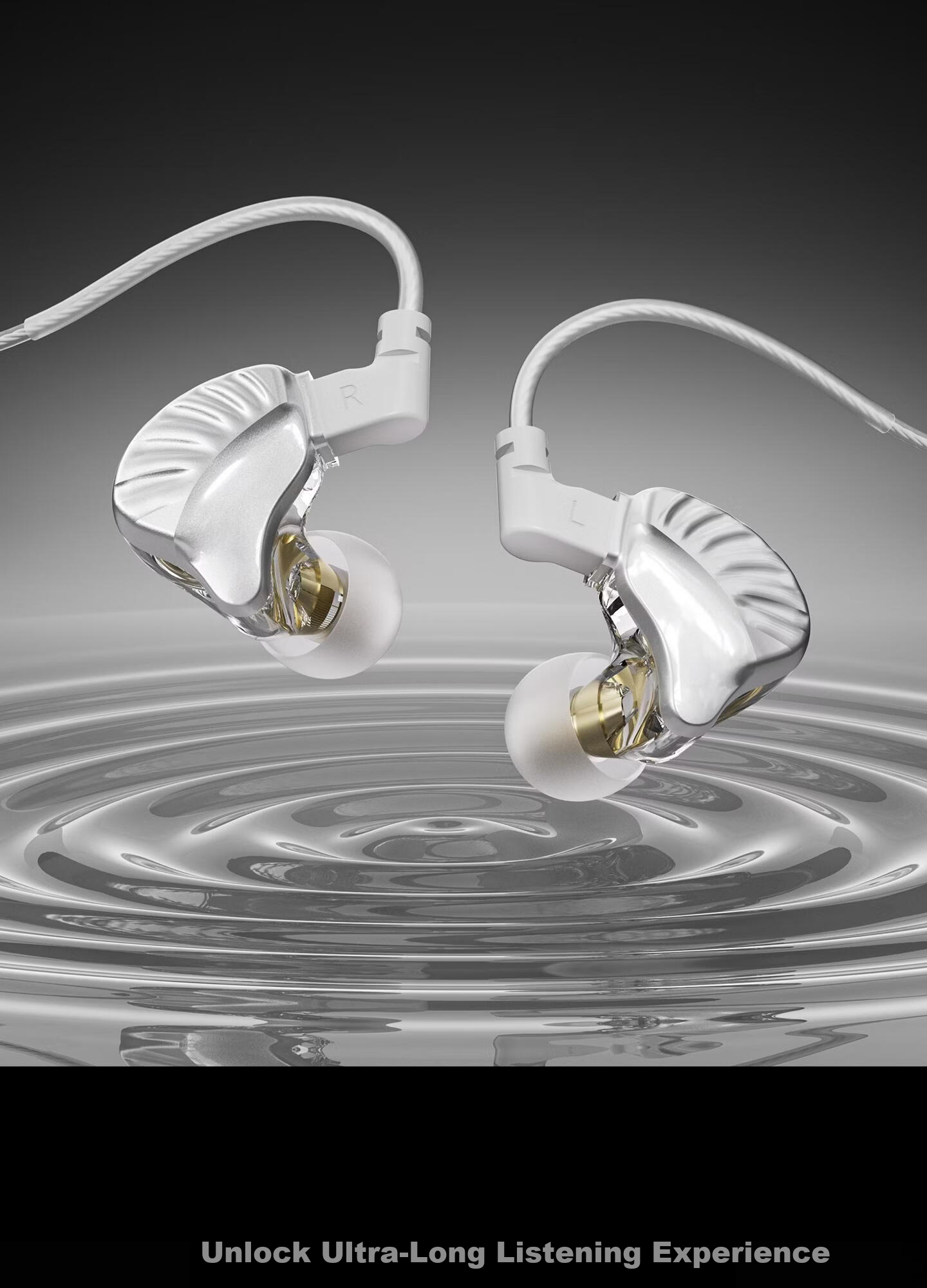 HP Sanshengbei Wired HiFi Earphones Ear-hook In-ear Noise Cancelling Microphone Live Streaming Gaming Music 3.5MM Silver Frost 9