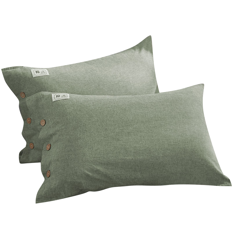 Wuyinliangpin Pure Cotton Pillowcase Class A 100% Xinjiang Cotton Pillow Cover All-Cotton Pillowcase Set 48x74cm One Pair Pack Mint Gree