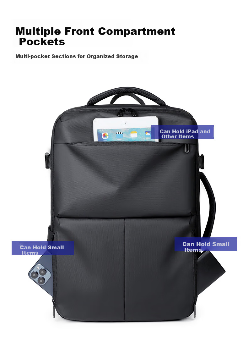 361° Backpack Men's Business Large Capacity Dual Shoulder Bag Independent Laptop Compartment Commuter Travel Casual Bag 17