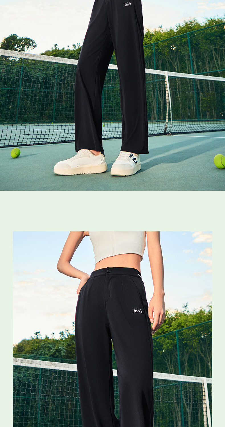 ERKE Women's Summer Sports Pants Ice Cooling Breathable Loose Straight Outdoor Casual Tennis Pants 9