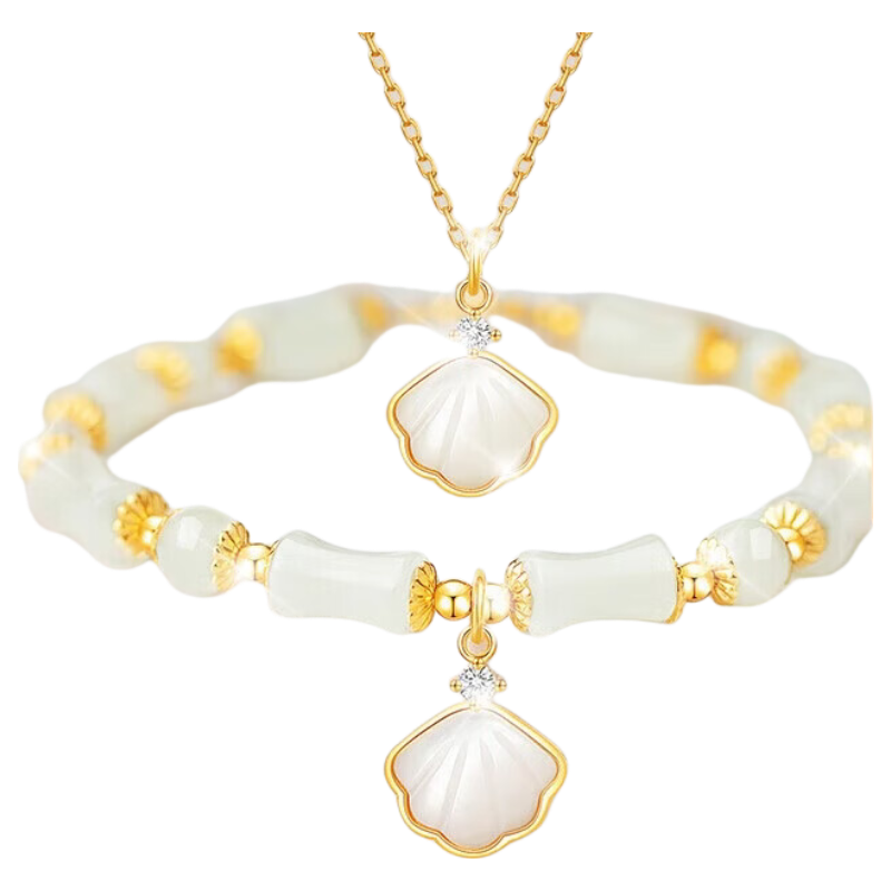 Qijun Natural Hetian Jade Bracelet for Women Genuine Jade Bead Practical Heartfelt 520 Gift for Girlfriend Wife