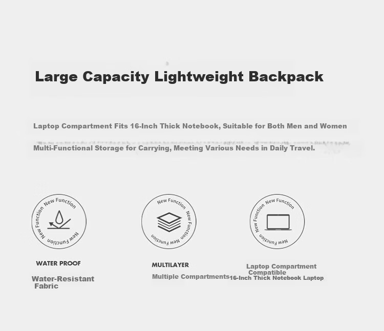 GOLF Lightweight Unisex Backpack Travel Bag Fashion Student School Bag 16-inch Laptop Bag Women's Day Gift 3