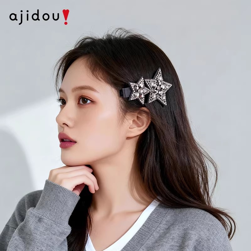 Aji Bean Star Hair Clip Side Bang Clip Korean Style Fashion Duckbill Hairpin Hair Accessory