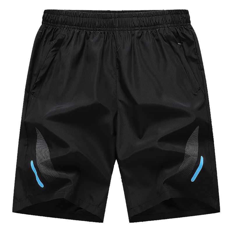 MULINSEN Men's Summer Lightweight Breathable Sports Colorblock Five-Point Shorts Black Blue 5XL