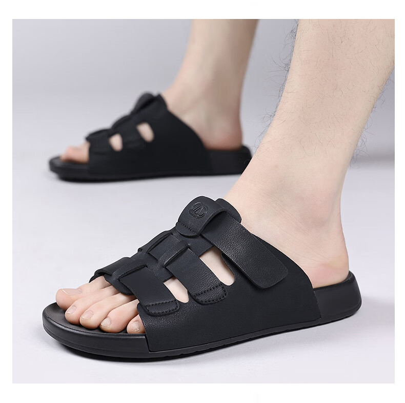 Aokang Summer Men's Casual Beach Sandals Black Size 43 16