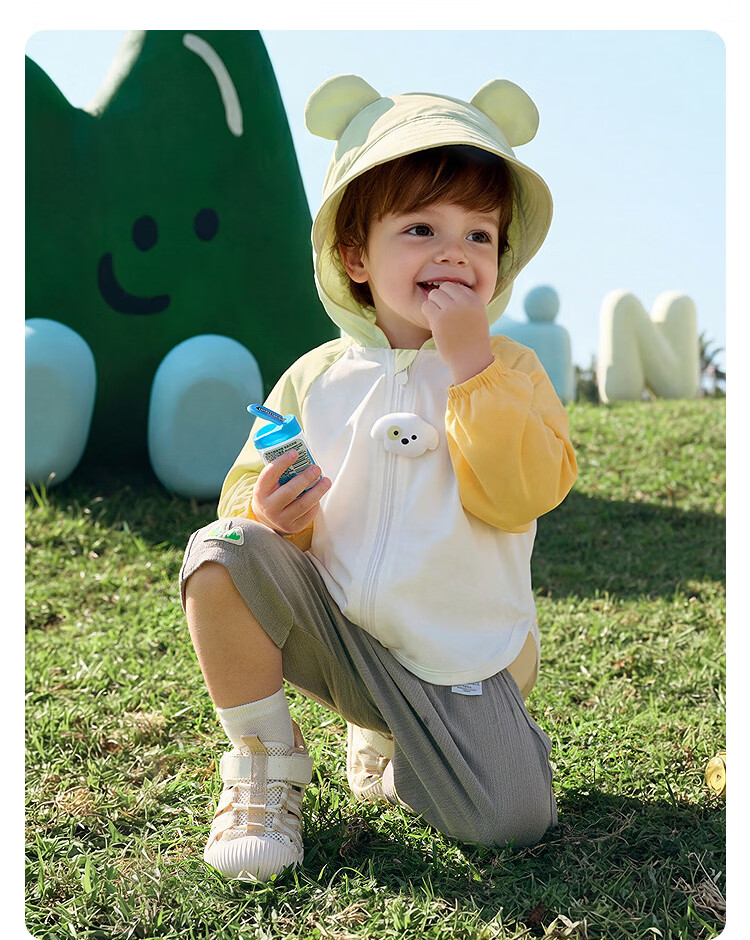 Balabala Baby Sun Protection Jacket Children's Coat 2026 Summer Cooling Boys Girls Hooded Top UPF50+ 15